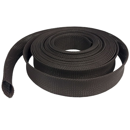 Electriduct Braided Cable Sleeve, 1/2 in Inside Dia., 100 ft, Polyester, Dark Brown BS-J-RR-050-100